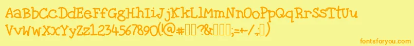 TheFragileWind Font – Orange Fonts on Yellow Background