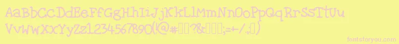 TheFragileWind Font – Pink Fonts on Yellow Background