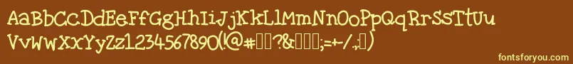 TheFragileWind Font – Yellow Fonts on Brown Background