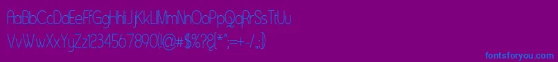 Asent-Schriftart – Blaue Schriften auf violettem Hintergrund