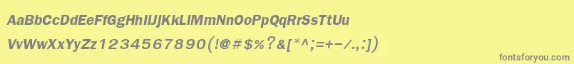 フォントFreesiaupcBoldItalic – 黄色の背景に灰色の文字