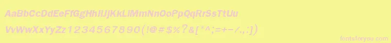 FreesiaupcBoldItalic Font – Pink Fonts on Yellow Background