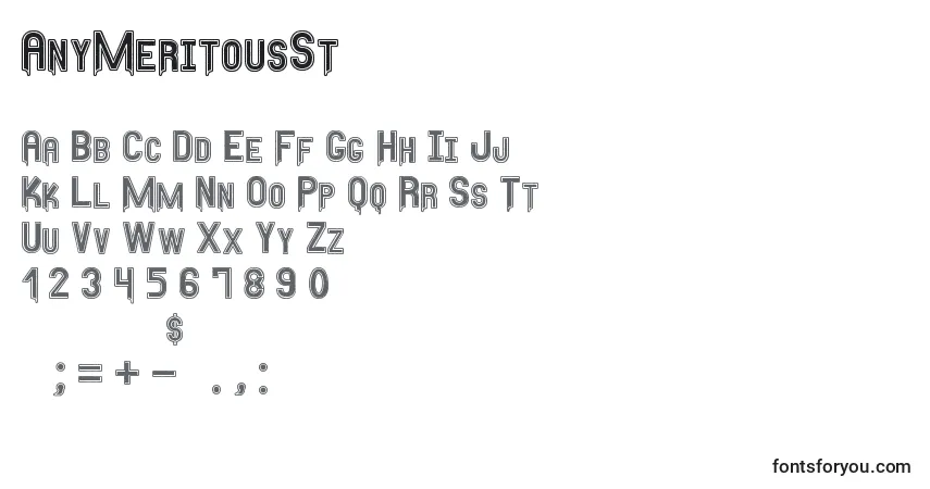 AnyMeritousSt-fontti – aakkoset, numerot, erikoismerkit