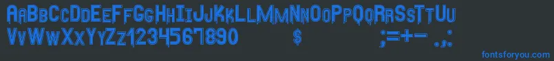 AnyMeritousSt Font – Blue Fonts on Black Background