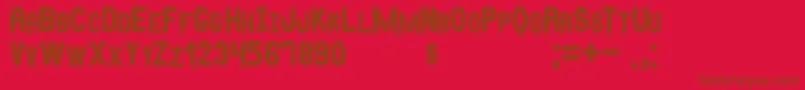 Fonte AnyMeritousSt – fontes marrons em um fundo vermelho