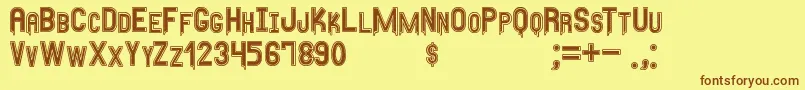 AnyMeritousSt Font – Brown Fonts on Yellow Background