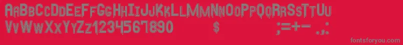 AnyMeritousSt Font – Gray Fonts on Red Background
