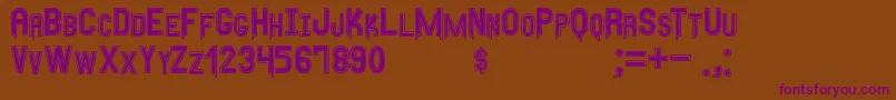 AnyMeritousSt Font – Purple Fonts on Brown Background
