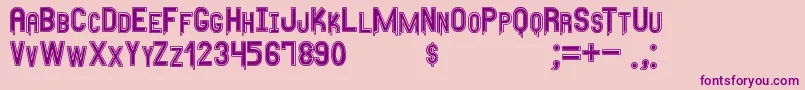 AnyMeritousSt Font – Purple Fonts on Pink Background
