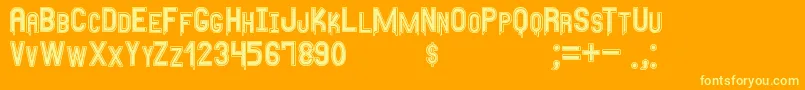 AnyMeritousSt Font – Yellow Fonts on Orange Background