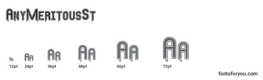 AnyMeritousSt Font Sizes