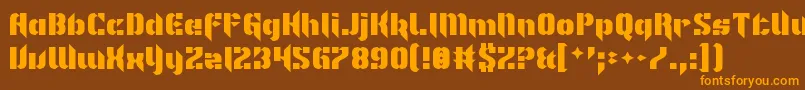 ImNotLikeMostFonts-Schriftart – Orangefarbene Schriften auf braunem Hintergrund