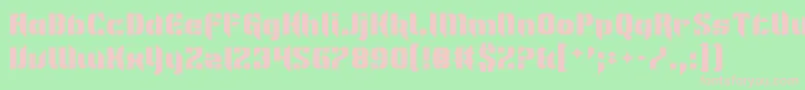 Fonte ImNotLikeMostFonts – fontes rosa em um fundo verde