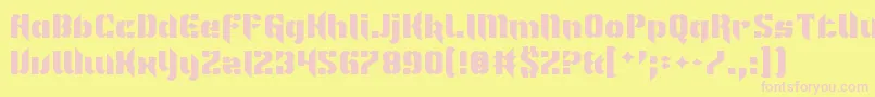 ImNotLikeMostFonts-fontti – vaaleanpunaiset fontit keltaisella taustalla