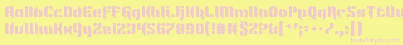 Fonte ImNotLikeMostFonts – fontes rosa em um fundo amarelo