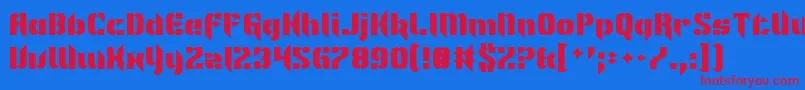 ImNotLikeMostFonts-fontti – punaiset fontit sinisellä taustalla