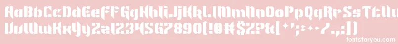 Fonte ImNotLikeMostFonts – fontes brancas em um fundo rosa