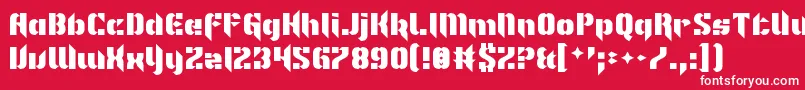 Fonte ImNotLikeMostFonts – fontes brancas em um fundo vermelho