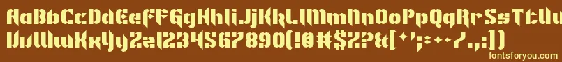 ImNotLikeMostFonts-fontti – keltaiset fontit ruskealla taustalla