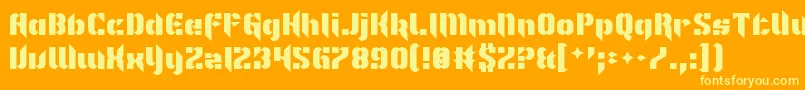 ImNotLikeMostFonts-fontti – keltaiset fontit oranssilla taustalla