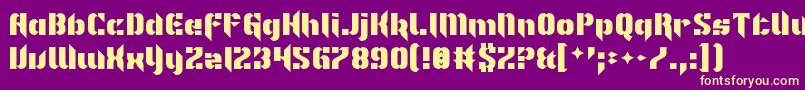 Fonte ImNotLikeMostFonts – fontes amarelas em um fundo roxo