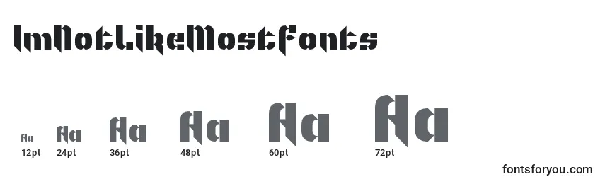 ImNotLikeMostFonts Font Sizes