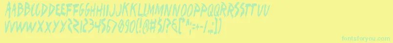 Iwantc Font – Green Fonts on Yellow Background