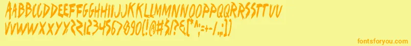 Iwantc Font – Orange Fonts on Yellow Background