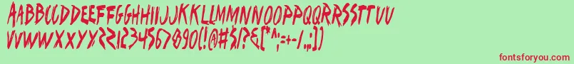 Iwantc Font – Red Fonts on Green Background