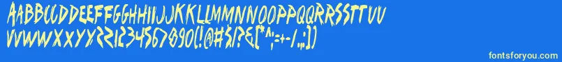 Iwantc Font – Yellow Fonts on Blue Background