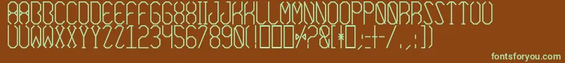 フォントAzimuthBold – 緑色の文字が茶色の背景にあります。