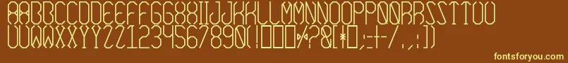 AzimuthBold-Schriftart – Gelbe Schriften auf braunem Hintergrund