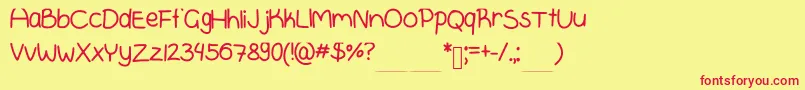 CrazyBunny Font – Red Fonts on Yellow Background