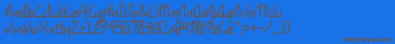 Ergonome Font – Brown Fonts on Blue Background