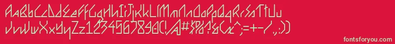 Ergonome Font – Green Fonts on Red Background