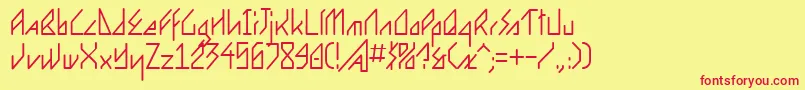 Ergonome Font – Red Fonts on Yellow Background