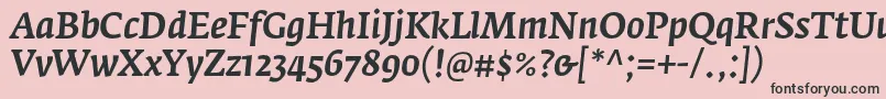 FedraserifaproMediumitalic Font – Black Fonts on Pink Background