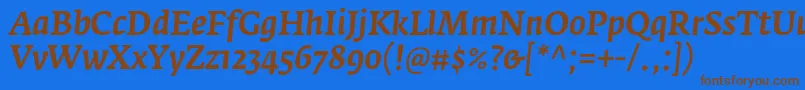 Czcionka FedraserifaproMediumitalic – brązowe czcionki na niebieskim tle
