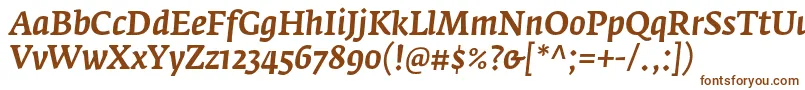 FedraserifaproMediumitalic-fontti – ruskeat fontit valkoisella taustalla