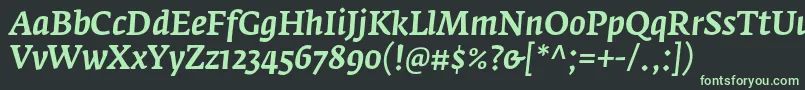 Шрифт FedraserifaproMediumitalic – зелёные шрифты на чёрном фоне