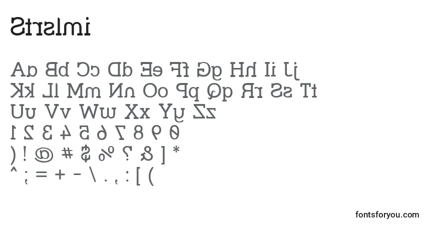 Schriftart Strslmi – Alphabet, Zahlen, spezielle Symbole
