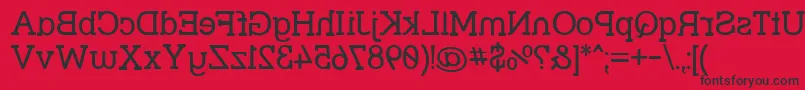 フォントStrslmi – 赤い背景に黒い文字