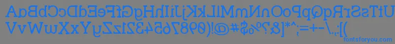 フォントStrslmi – 灰色の背景に青い文字