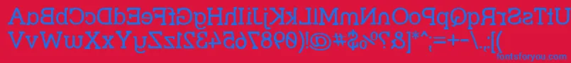 Strslmi Font – Blue Fonts on Red Background