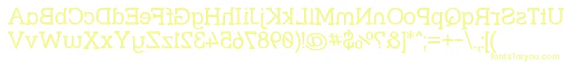 フォントStrslmi – 白い背景に黄色の文字