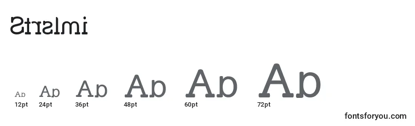 Размеры шрифта Strslmi