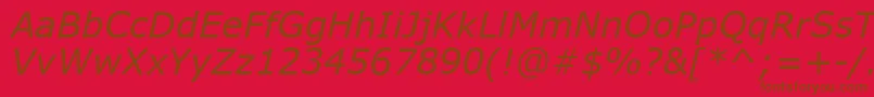 VerdanaItalic Font – Brown Fonts on Red Background