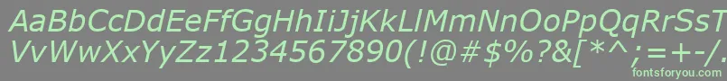 フォントVerdanaItalic – 灰色の背景に緑のフォント