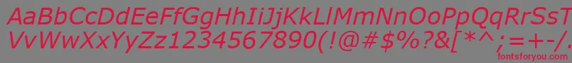 Шрифт VerdanaItalic – красные шрифты на сером фоне
