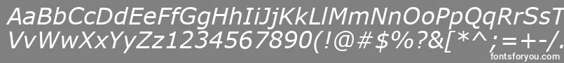 フォントVerdanaItalic – 灰色の背景に白い文字